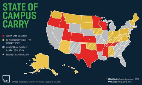 States That Leave Campus Carry Decisions Up to Each College/University. Alabama; Alaska; Arizona; Connecticut; Delaware; Hawaii; Indiana; Iowa; Kentucky; Maine; Maryland; Minnesota;...
