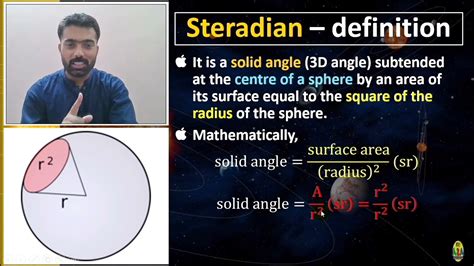 One steradian is equal to (180/π)2 square degrees. The concept of a solid angle ... If the surface covers the entire sphere then the number of steradians is 4π.. 
