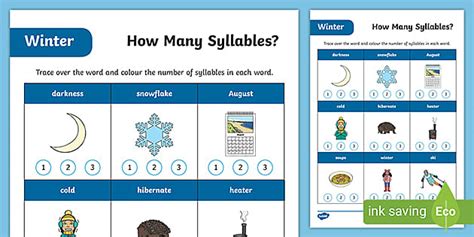 How many syllables in winter