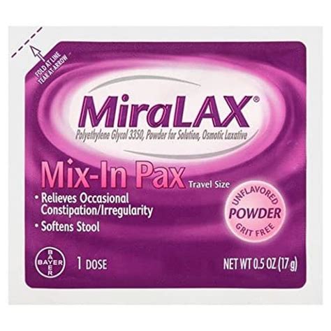17 Grams Of Miralax Equals How Many Teaspoons Chopped. Miralax is generally safe and well-tolerated. Mix this powder with one glass (4-8 ounces/120-240 milliliters) of water, juice, soda or tea (until the powder is well dissolved). MiraLAX Unflavored Powder Laxative is a 8. If these occur, they typically go away within a few days as your body .... 