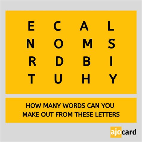 How many words can make from these letters. Have you ever been faced with a jumble of letters and felt stumped? Whether it’s a word puzzle, an anagram, or a game like Scrabble, unscrambling letters can be quite challenging. ... 