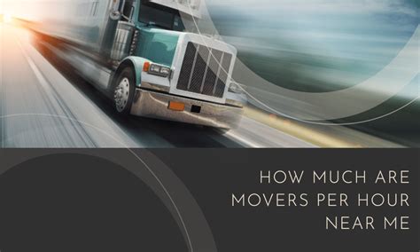 How much are movers per hour near me. It’s recommended that you tip your movers individually around $4 to $5 per hour. For example, if a team of four movers spends a half-day (four hours) on your move, tip each mover $20. Or, some people tip 5% to 10% of their total bill for small moves and 15% to 20% for larger moves. 
