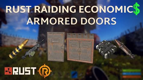 A single C4 charge will deal 440 damage to the armored door. So, you will deal almost half the health of the door with a single charge. So this means that you will need 3 C4 charges to destroy an armored door in Rust. To make 3 C4 charges, you will need 6.6k sulfur. Though C4 charges are more expensive than rockets, they get the job done faster.. 
