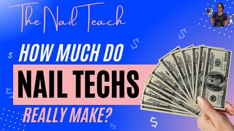 How much do nail techs make. How much does a Nail Technician make in Utah? Average base salary Data source tooltip for average base salary. $23.13. same. as national average. Average $23.13. Low $7.72. High $69.31. Non-cash benefit. 401(k) View more benefits. The average salary for a nail technician is $23.13 per hour in … 