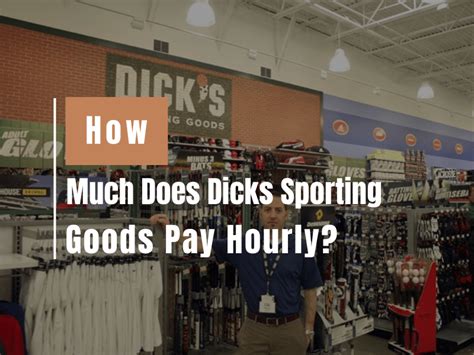 Most Likely Range. The estimated total pay for a Dicks Sporting Goods is $43,070 per year in the United States area, with an average salary of $40,688 per year. These numbers represent the median, which is the midpoint of the ranges from our proprietary Total Pay Estimate model and based on salaries collected from our users.