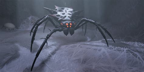Fjordur. ) Health: 972,000. Official wiki: Broodmother Lysrix. The Broodmother regularly spawns little spiders around her that web the player and their tames. Megatheriums can get a damage buff from killing those minions which makes them a viable option for defeating Broodmother on all difficulties.. 