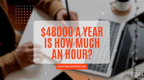 How much is 48000 a year per hour. A yearly salary of £48,000 is £923 per week. This number is based on 37 hours of work per week and assuming it’s a full-time job (8 hours per day) with vacation time paid. If you get paid biweekly (once every two weeks) your gross paycheck will be £1,846. To calculate annual salary to weekly salary we use this formula: Yearly salary / 52 ... 