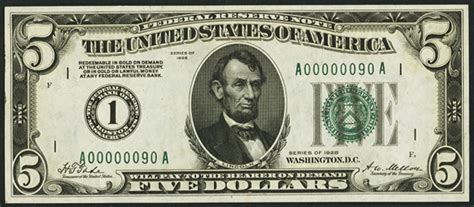 the First Obligation on back. Seal Type 1. Green Patent Date Bottom Center. 1 Serial Number, signatures Chittenden - Spinner with Small Red seal. Comment: Great find, note is highly collectible. Notes in new condition up to $25000. 3. Other $5 Bills. No Obligations Offers and Appraisals.. 