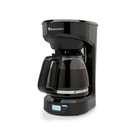 The Toastmaster Electric coffee maker features a 12-cup capacity, 