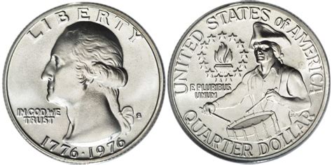 The United States Mint began striking 1776-1976 Bicentennial Dollars in 1975, which is why there are no Eisenhower Dollars bearing a “1975” date – and the same goes for the Washington Quarters and Kennedy Half Dollars, also struck in 1975 and 1976 with special 1776-1976 dual dating and reverse Bicentennial designs.