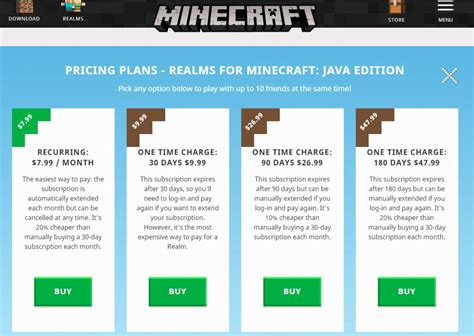 How much is a realm in minecraft