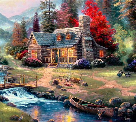 Sweetheart Hideaways III. Teacup Cottage by Thomas Kinkade. 18x24" SN #1980 / 2950 limited edition canvas. *Frame selection available. by Thomas Kinkade. *SOLD OUT EDITION...only 1 available. This rare piece is available at special pricing of $1,095 unframed, $1195 framed in an stock frame. We shopped the secondary market for this rare piece ...