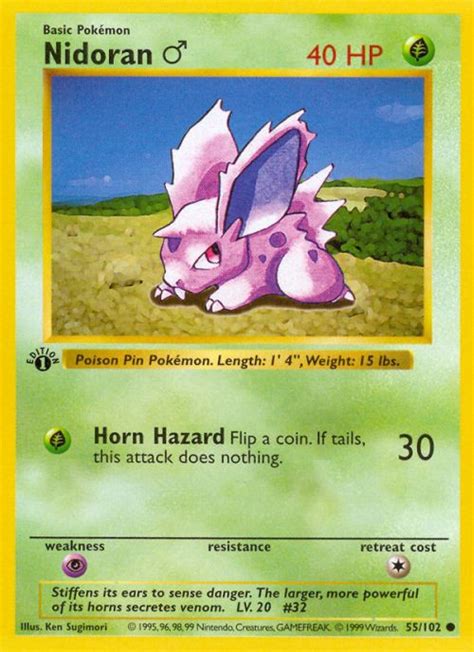 Nidoran♂ (Japanese: ニドラン♂ Nidoran♂) is a Poison-type Pokémon introduced in Generation I and is the male counterpart to Nidoran♀. Nidoran♂ is a small, rabbit-based Pokémon with large ears, whiskers and front teeth. They are covered with spines, primarily on their back, which can release potent poisons if Nidoran♂ is threatened. Nidoran♂ have a larger forehead horn than .... 
