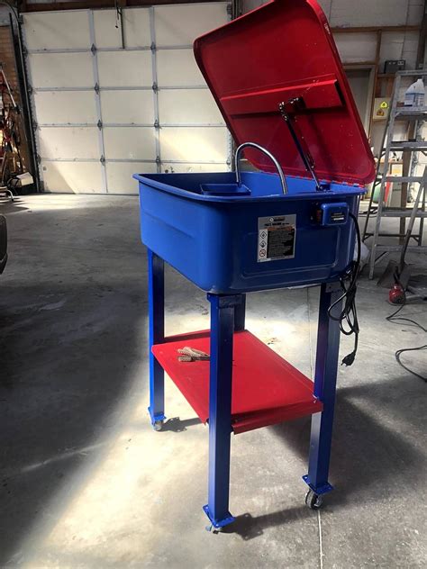 How much solvent for 20 gallon parts washer.  It finally arrived. 5 Amp...