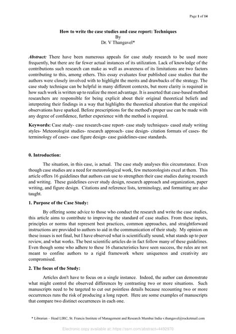 How should a case study be written