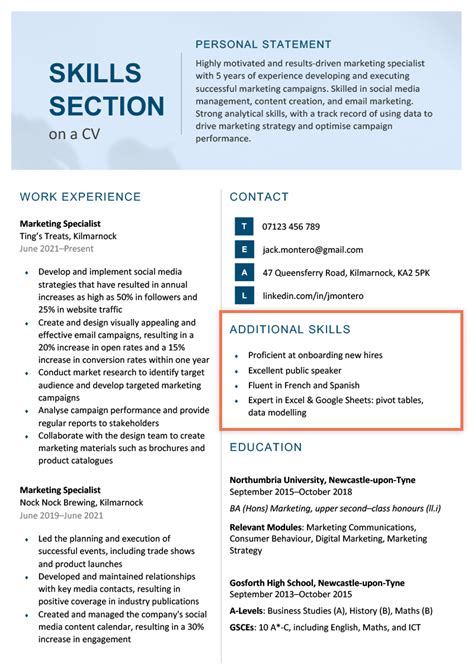 How should a cv be