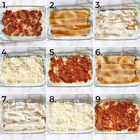 How should lasagna be layered