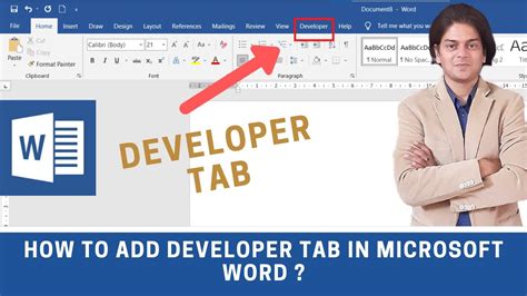 How to Add Developer Tab in Microsoft Word YouTube