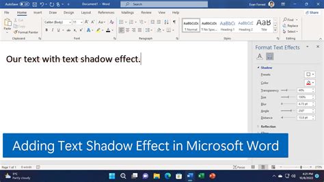 How to Add Text Shadow Effect in Microsoft Word WindowsTip