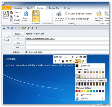 How to Add a Background Image to a Message in Outlook