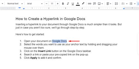 How to Add a Hyperlink in a Google Doc