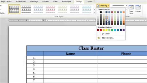 How to Apply Background Colors to Tables in Word