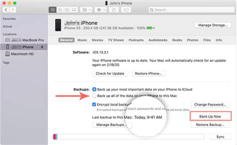 How to Back up an iPhone to a MacBook