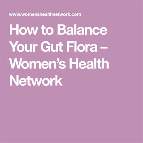 How to Balance Your Gut Flora – Women’s Health …