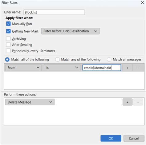 How to Block Messages From a Specific Domain