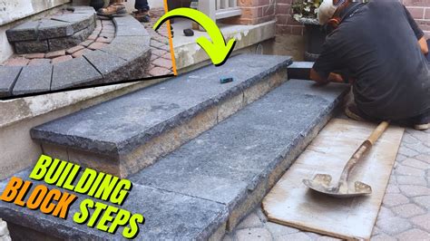 How to Build Block Steps with Natural Stone Caps YouTube
