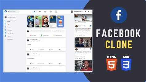 How to Build Responsive Facebook Clone using HTML & CSS Beginners