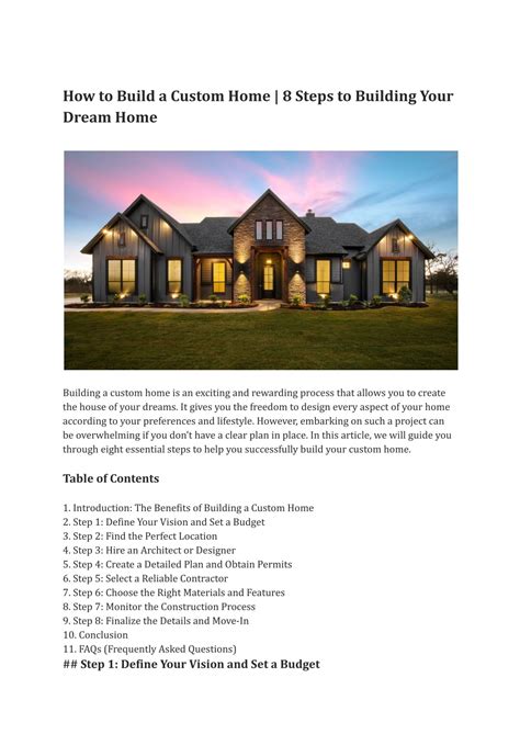 How to Build a Custom Home 8 Steps to building your dream home in