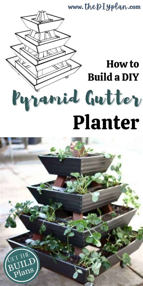 How to Build a DIY Pyramid Gutter Planter TheDIYPlan