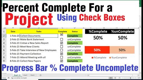 How to Calculate Percentage Of Project Completion In Excel YouTube