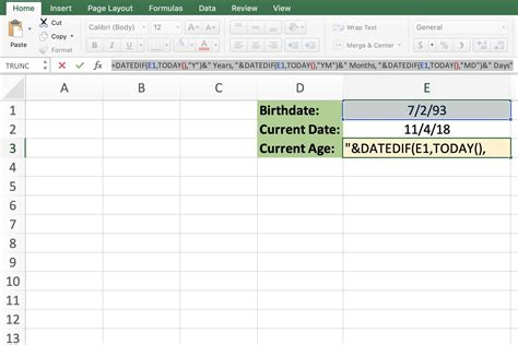 How to Calculate Your Age With Excel s DATEDIF Function