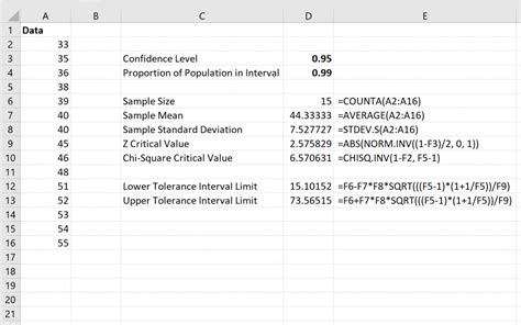 How to Calculate a Tolerance Interval in Excel - Statology