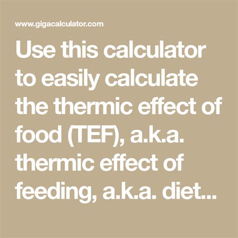 How to Calculate the Thermic Effect of Food