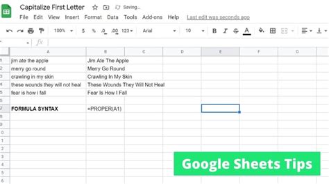 How to Capitalize the First Letter in Google Sheets LiveFlow
