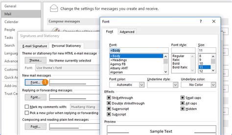 How to Change Default Font or Text Color for Outlook Messages ExcelNotes