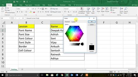 How to Change Font Name Font Size Font Colour etc. in Excel YouTube