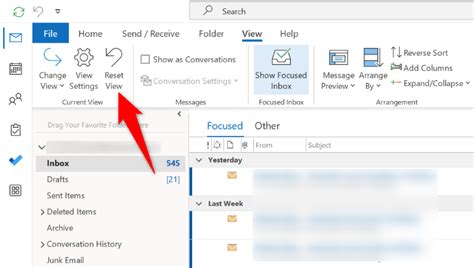 How to Change Outlook View to Default Settings Reset Microsoft