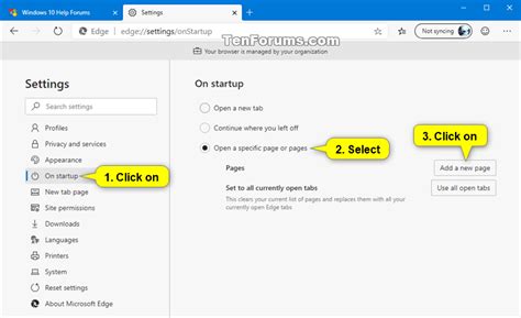 How to Change Startup Page in Microsoft Edge Chromium Tutorials