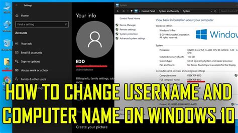 How to Change Username and Computer Name on Windows 10 Guide 2019 YouTube