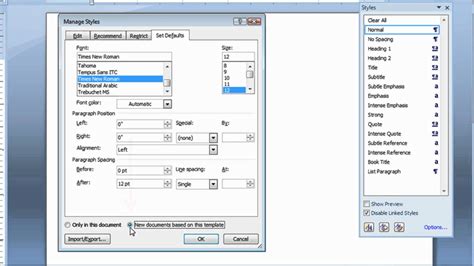 How to Change or set default style in Word 2010 YouTube