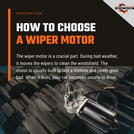 How to Choose a Windshield Wiper Motor - SHOWSEN®