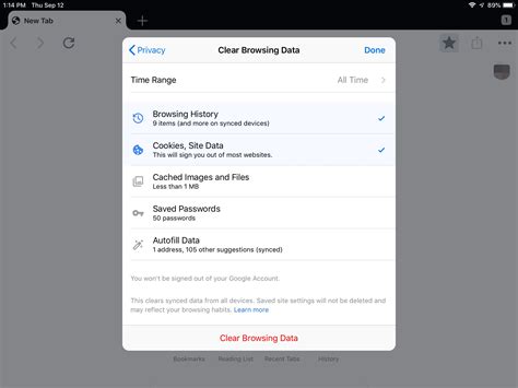 How to Clear the Browsing History in Chrome for iPad