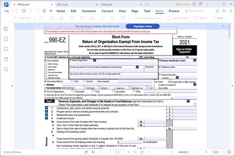 How to Complete Part I of IRS Form 990EZ