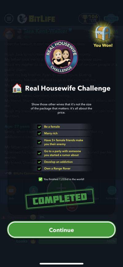 How to Complete the Real Housewife Challenge in BitLife
