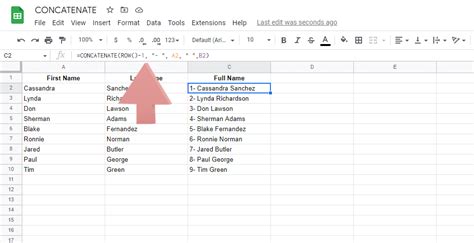 How to Concatenate in Google Sheets (Merge Cells) Spreadsheet Point