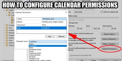 How to Configure Office 365 Calendar Permissions